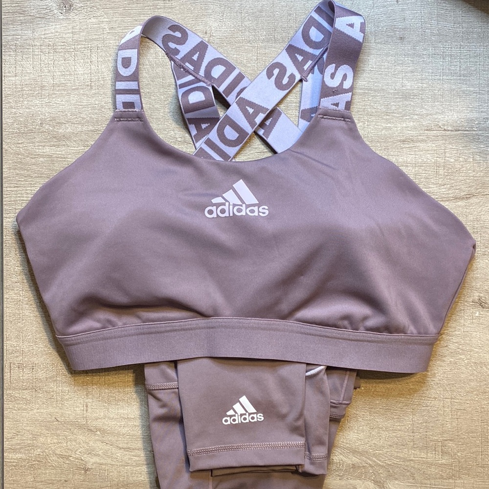 Adidas Sports Bra & Leggings Set - Purple Lavender